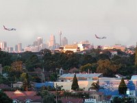 Plane Landing   Qantas jet landing in Sydney, Australia.