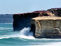 A Keen Fisherman   I took this photo for the breaking wave - how high did it reach?  Then I noticed a lone fisherman atop the cliff - can you see?