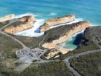 Loch Ard Gorge   Foreground: the gorge is named after a ship which ran aground nearby in 1878.  Only 2 of 51 on board survived. Stairs from the carpark access the beach.