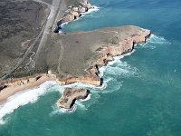 Homeward Bound   Circling around London Arch to begin our return leg of the flight.