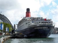 QE2 Docked   QE2 at Circular Quay the next morning. QM2 departed late the previous night.